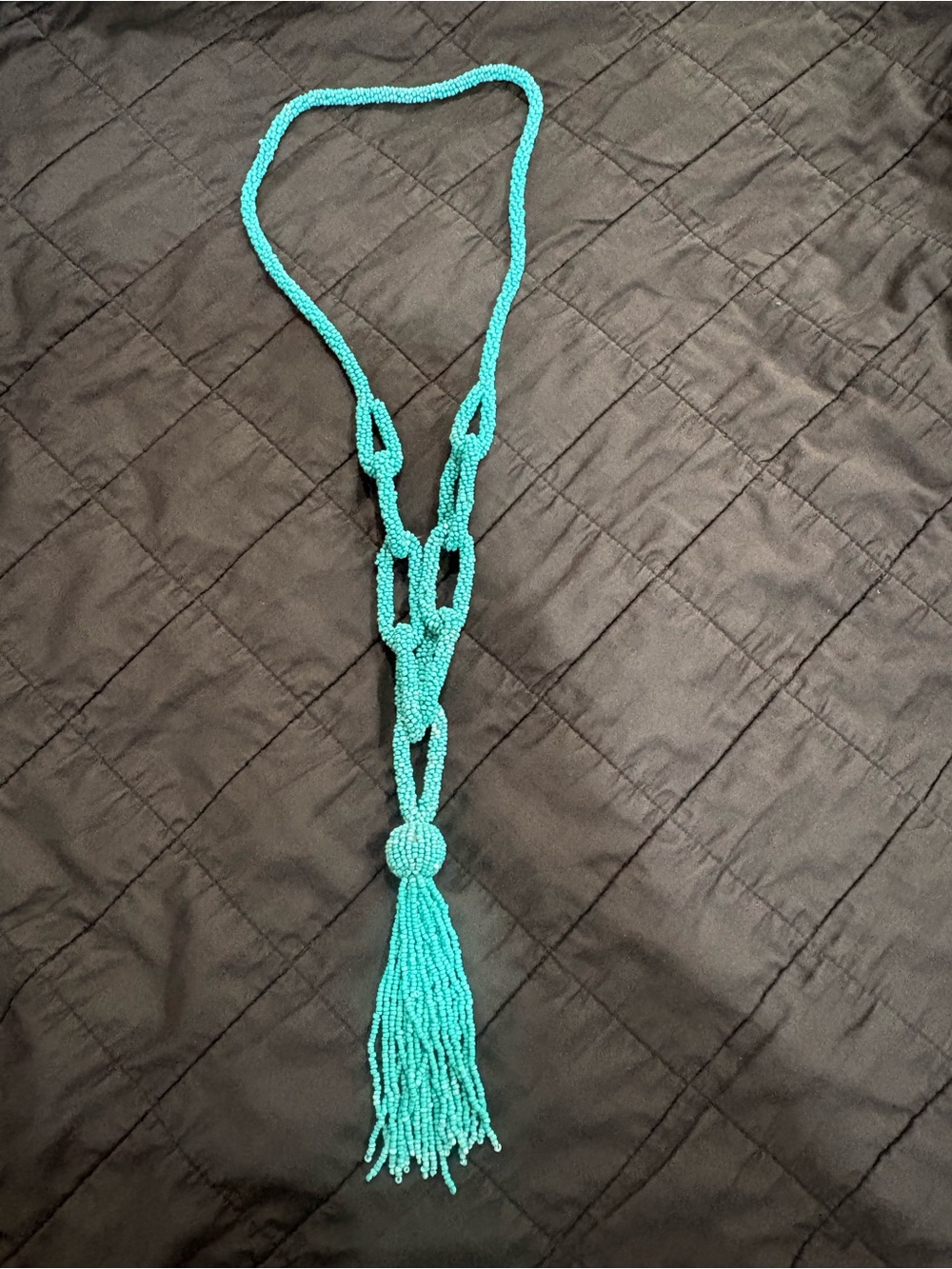 BaubleBar Turquoise Beaded Tassel Necklace